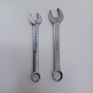 LOT of 2‎ Snap-on Chrome Open Combo Wrenches OEXM 17 OEXM 13 Vintage